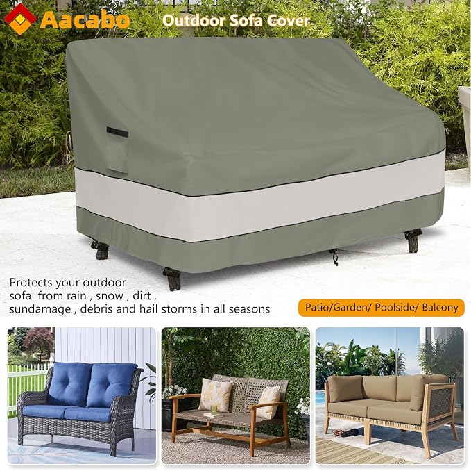 Outdoor Sofa Cover, Patio Loveseat Cover, 2-Seater Sofa Cover, Waterproof Heavy - Image 3