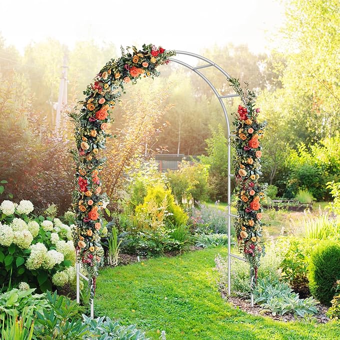 HEOMU Garden Arch Trellis, Metal Garden Arbor - Image 4