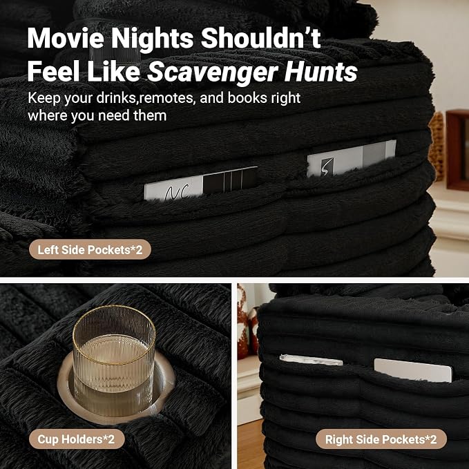 64" Chaise Lounge Chair Indoor, Oversized Sleeper Chair - Image 4