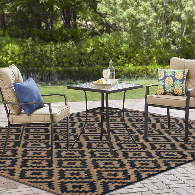 SAND MINE Reversible Mats, Plastic Straw Rug, Modern Area Rug, Large Floor Mat - Image 6