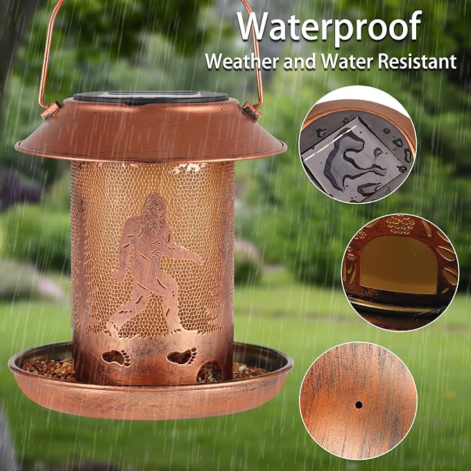 Bird Feeders for Outdoors Solar Lanterns Outdoor Waterproof Bigfoot Hanging - Image 4