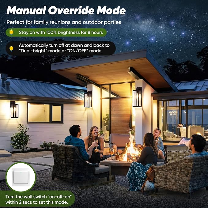 Upgraded Motion Sensor Outdoor Wall Light, Large Size Dusk to Dawn Porch Light - Image 3