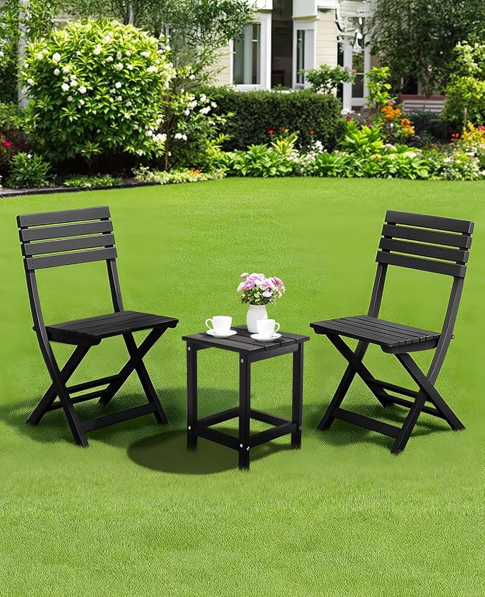 Outvita Adirondack Side Table, 14 Inch Square Outdoor End Table, HDPE Weather - Image 9