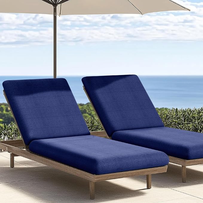 Codi Outdoor Chaise Lounge Chair Cushions 72"x22.5"x3.5" – Linen Texture - Image 2