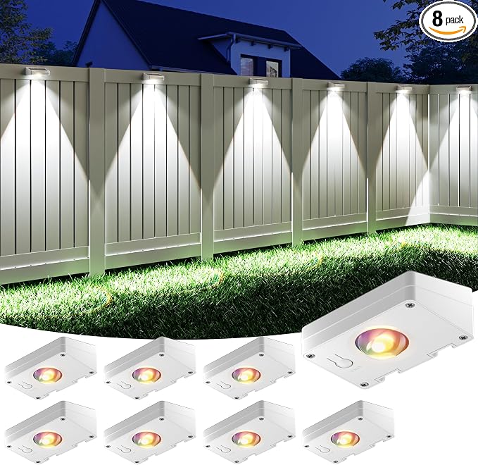 VOLISUN Solar Fence Lights, Fence Lights Solar Powered, IP65 Waterproof LED by VOLISUN