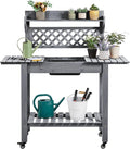 Yaheetech Potting Bench Table Outdoor Garden Potting Table Wooden Workstation by Yaheetech