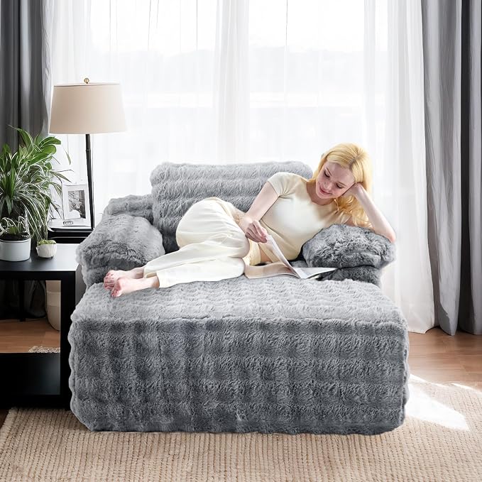 VINGLI 67.7" Oversized Chaise Lounge Chair Indoor Reading Chairs Comfy Bubble - Image 8