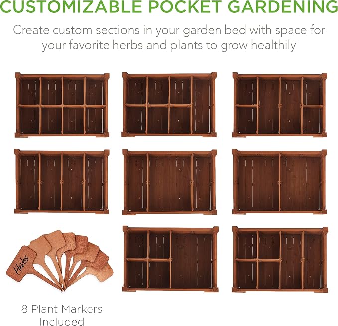 Best Choice Products Elevated 8 Pocket Herb Garden Bed, Mobile Raised - Image 2