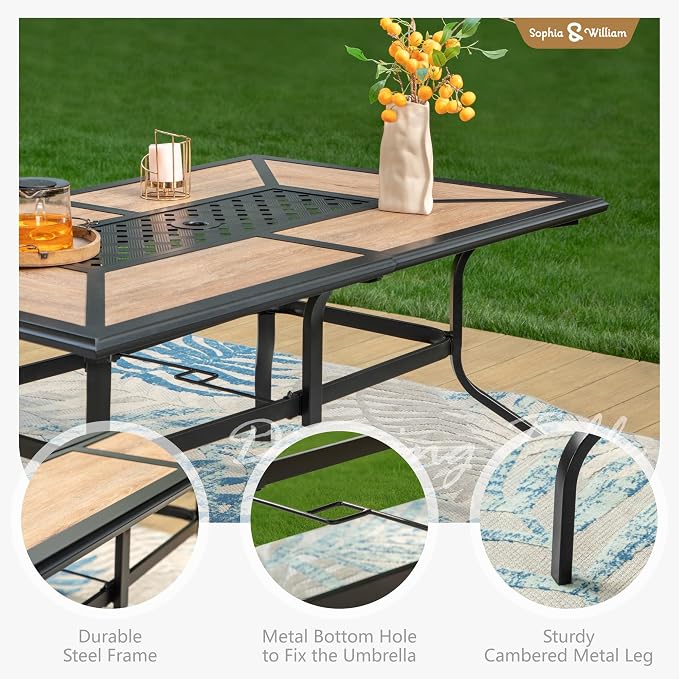 Sophia & William Rectangular Outdoor Dining Table - Image 6