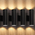 LUTEC Outdoor Wall Light Fixtures, Integrated LED Cylinder Up-Down Sconce by LUTEC