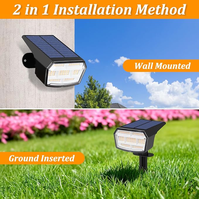 Sucolite 8-Pack Solar Spot Lights Outdoor Waterproof IP65, 3 Lighting Modes - Image 6