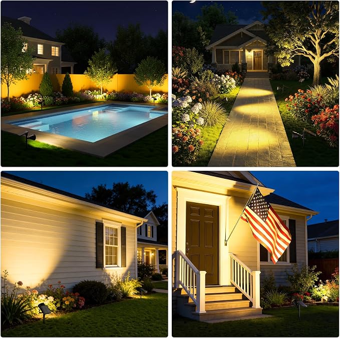 JSOT 600 Lumen Bright Solar Lights Outdoor Waterproof, Solar Powered Landscape - Image 2