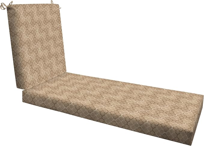 Honeycomb Outdoor Heritage Chaise 21.5 x 70, Courtyard Geo Chaise Lounge Cushion by Honeycomb