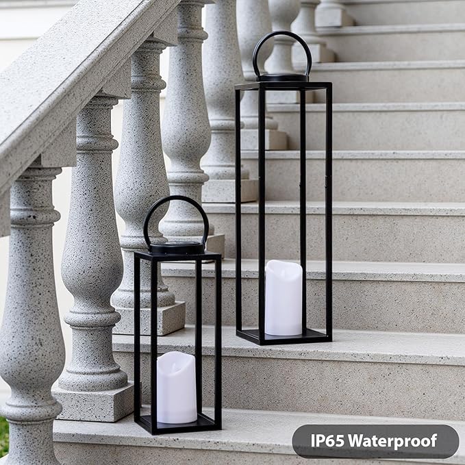 Large Solar Outdoor Lanterns, Fall Decor- Set of 2 - Image 5