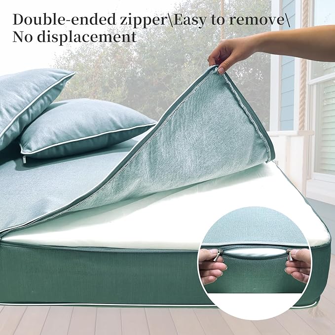 Outdoor Daybed Cushion Cover Twin, Daybed Mattress Bolster Pillow Fitted Sheet - Image 5