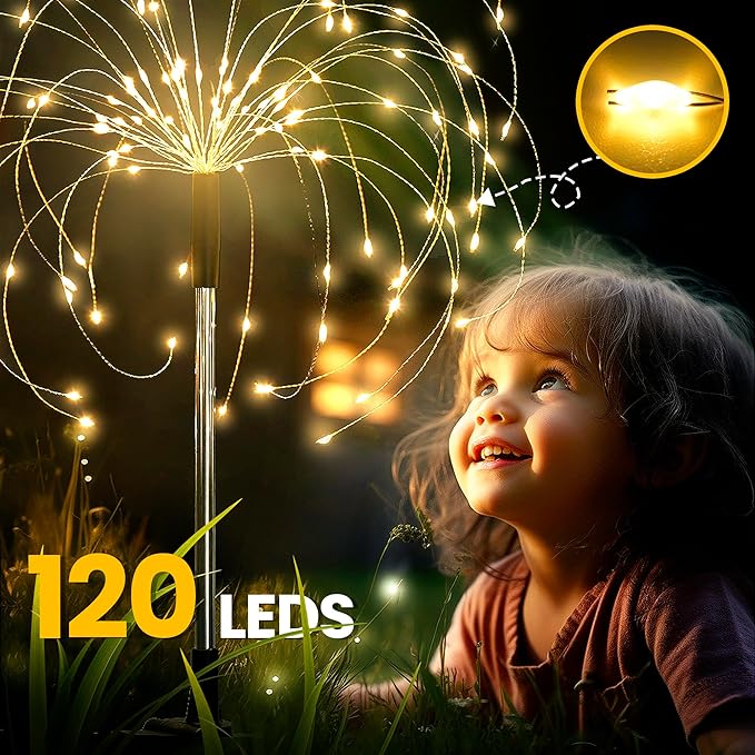 GIGALUMI Garden Decor Outdoor Lights 120LED 8Pack, Solar Garden Lights - Image 7