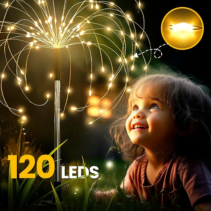 GIGALUMI Garden Decor Outdoor Lights 120LED 4Pack, Solar Garden Lights - Image 8