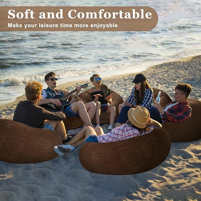 Realspring Inflatable Bean Bag Chairs Outdoor Blow up Camping Chairs Inflatable - Image 6