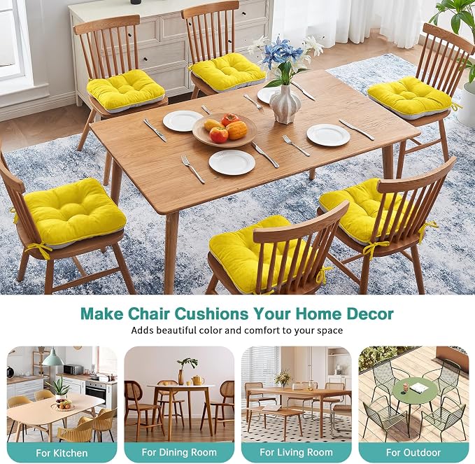 BETU Chair Cushions for Dining Chairs Set of 6, 3.5" Thick Kitchen Table Chair - Image 4
