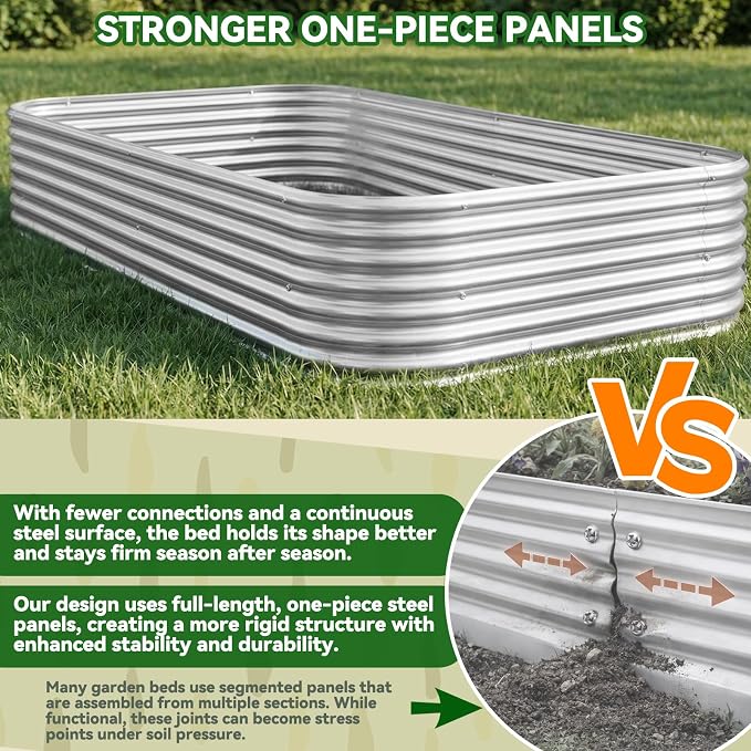 4 Pack Raised Beds for Gardening, Corrugated Galvanized Steel Raised Garden Bed - Image 3