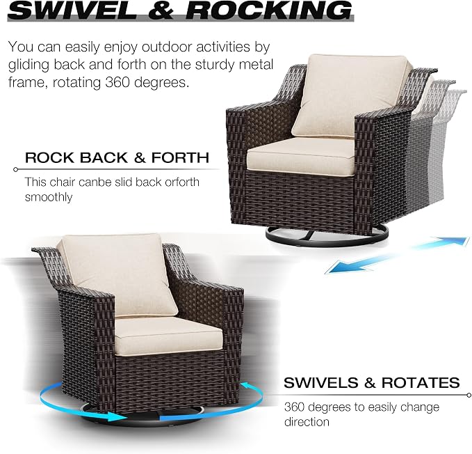 Joyside Wicker Patio Furniture Sets, 7 Pieces Upgraded Large Size Outdoor - Image 3