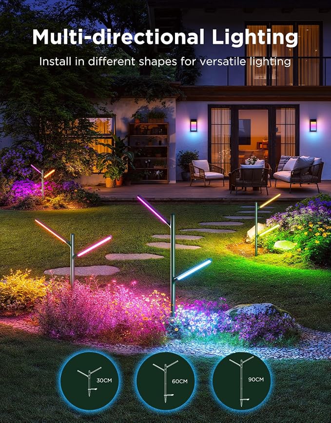 Govee Outdoor Garden Lights 2 Pack, RGBWWIC Smart LED Pathway Lights - Image 6
