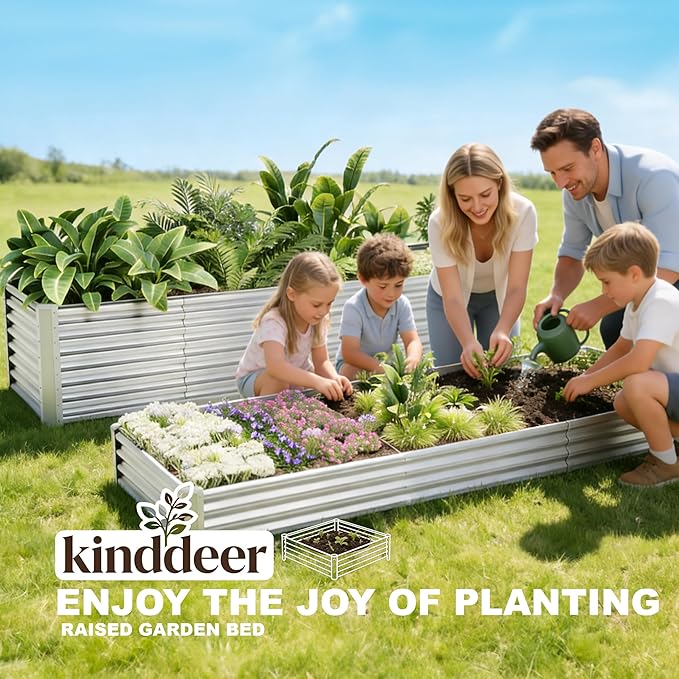 12x4x1ft Raised Garden Beds Outdoor Kit, Galvanized Planter Garden Boxes Outdoor - Image 2
