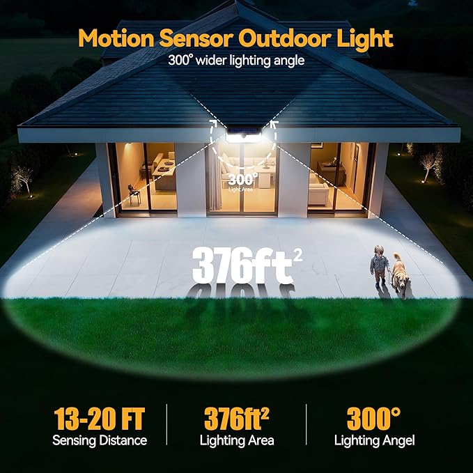 TECKNET Super Bright Solar Lights Outdoor 3 Pack, 2×231 LED and 1×416 LED - Image 4
