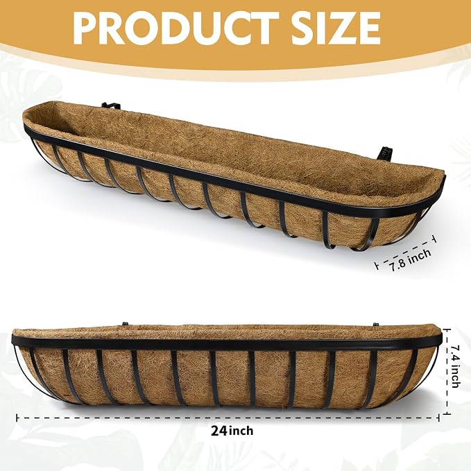 4 Pack 24 Inch Window Deck Railing Planter Boxes - Image 2