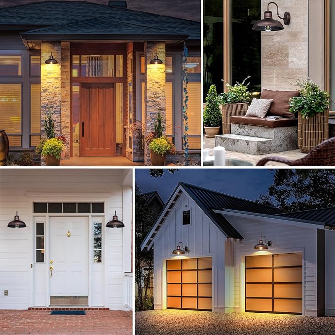 TOBUSA 2-Pack Dusk to Dawn Outdoor Wall Lights, Exterior Farmhouse Gooseneck - Image 7