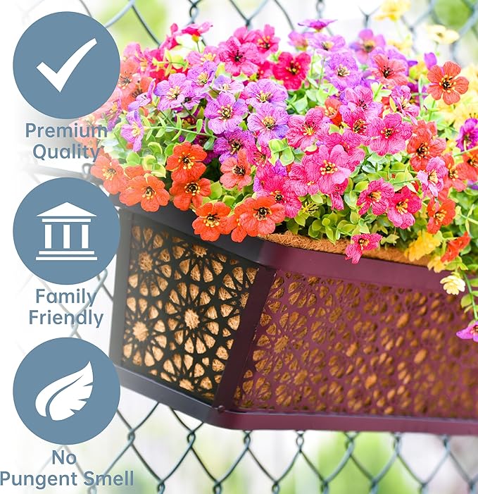 4 Pack 30" Railing Planter Window Box Deck Balcony Rail Planter Black Metal - Image 4