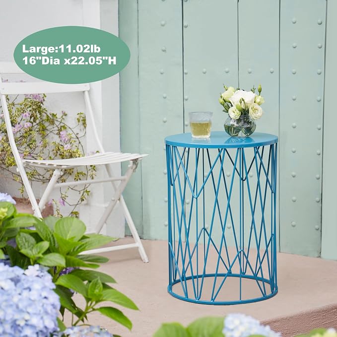 Y&M Set of 3 Heavy-Duty Round End Table, Side Table, Coffee Table - Image 7