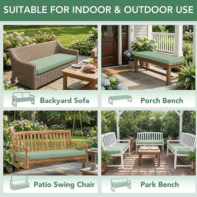 Outdoor Bench Cushion: Waterproof and Fade Resistant Patio Furniture Cushions - Image 7