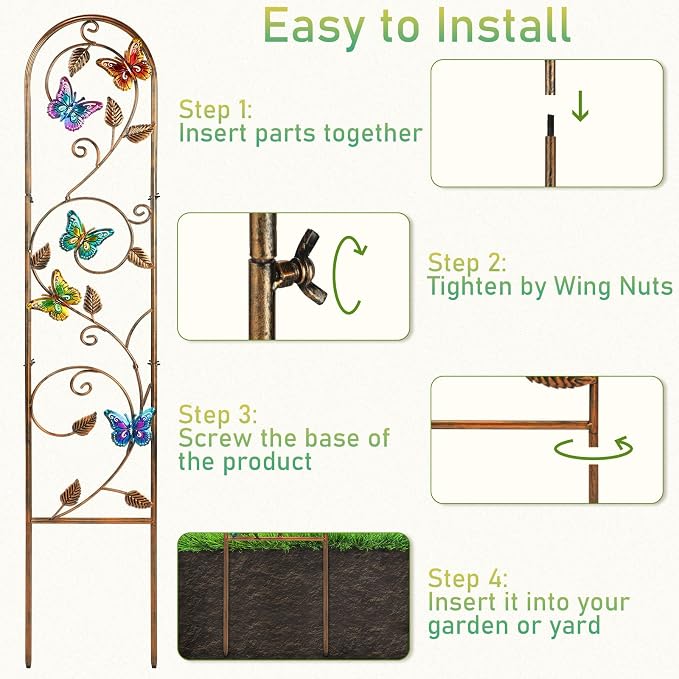Blulu 4 Pack Metal Garden Trellis - Image 4
