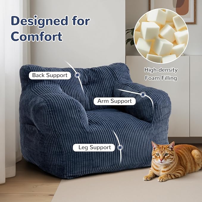 Pamapic 32" Bean Bag Chair, Single Sofa, Ultra Soft Dutch Velvet, Fluffy - Image 5