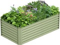 6x3x2FT Galvanized Raised Garden Bed, Galvanized Planter Boxes Outdoor by AyenGuard