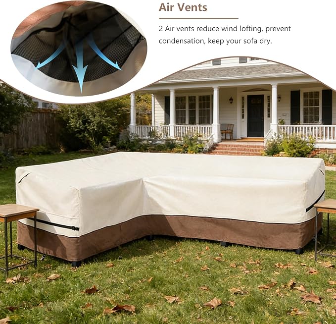 okcool Outdoor Sectional Sofa Cover Waterproof-L-Shaped Patio Furniture Covers - Image 5