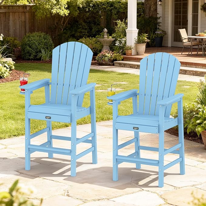 VINGLI Tall Adirondack Chair, All-Weather Plastic Adirondack Chair - Image 8
