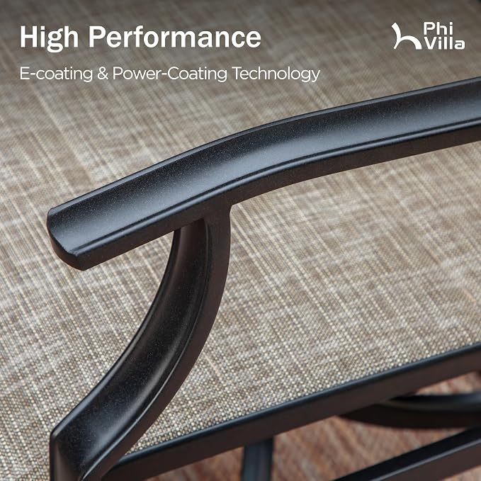 PHI VILLA Swivel Patio Chair Set of 2, All Weather-Resistant - Image 6