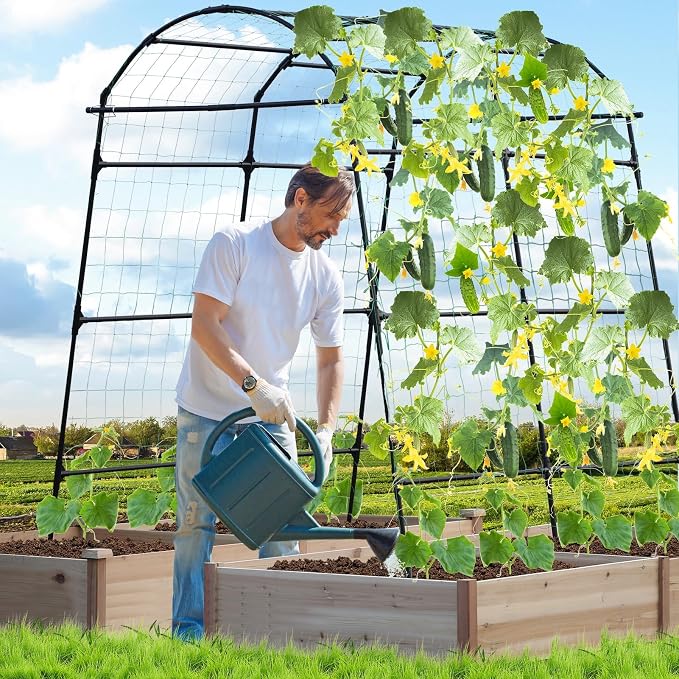 Lalahoni Garden Arch Trellis for Climbing Plants Outdoor, 7.8 Feet Tall Metal - Image 3