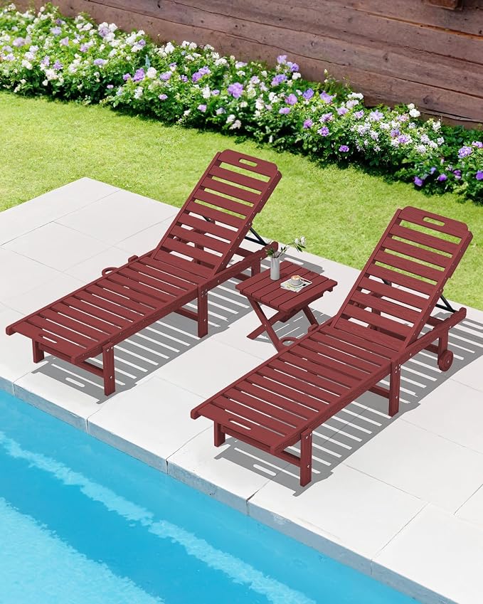 SERWALL Folding Adirondack Side Table, HDPE Small Outdoor Table, No Assembly - Image 11