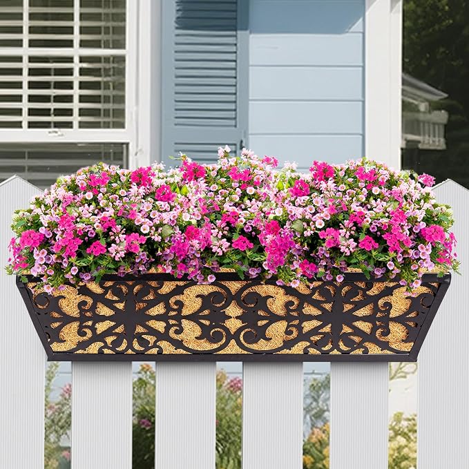6 Pack 24 Inch Window Boxes Planters Railing Planter Box - Image 6