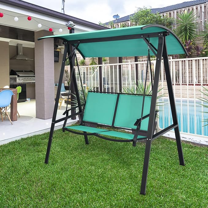 Tangkula 2-Person Patio Swing, Weather Resistant Porch Swing - Image 2