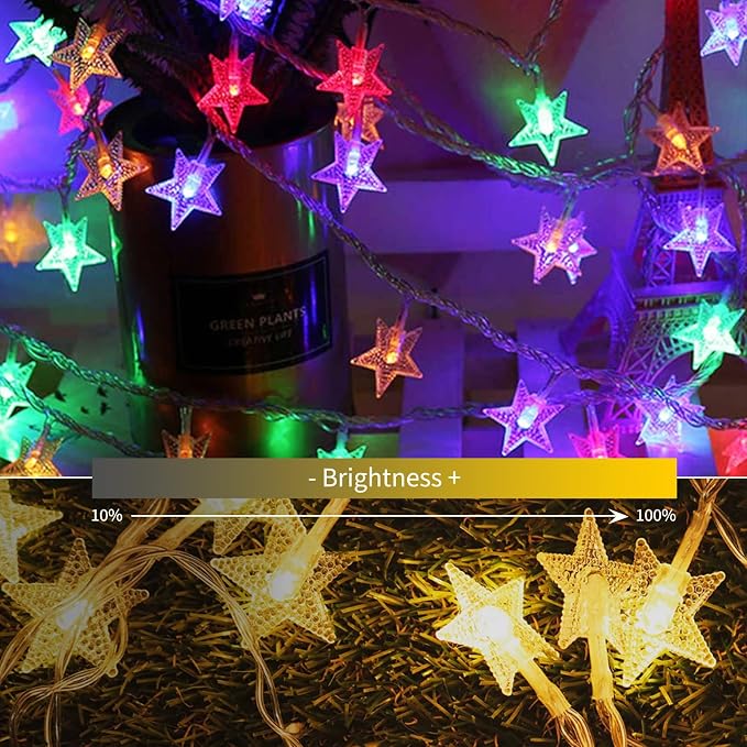 Minetom Star String Lights Plug in - 33 ft 100 LED Star Fairy String Lights - Image 4