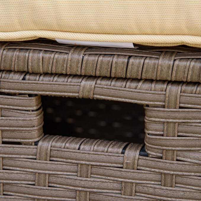 Outsunny 6 Piece Patio Furniture Set, PE Wicker Outdoor Furniture Conversation - Image 9