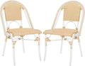 SAFAVIEH Outdoor Collection Torino Natural Wash & White Parisian Bistro Chair by SAFAVIEH