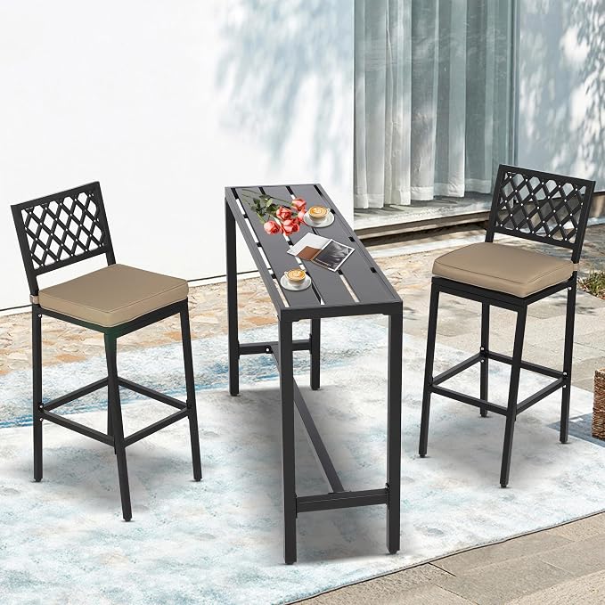 Outdoor Patio Bar Set, Bar Height Patio Dining Set, Weather-Resistant Bistro - Image 6