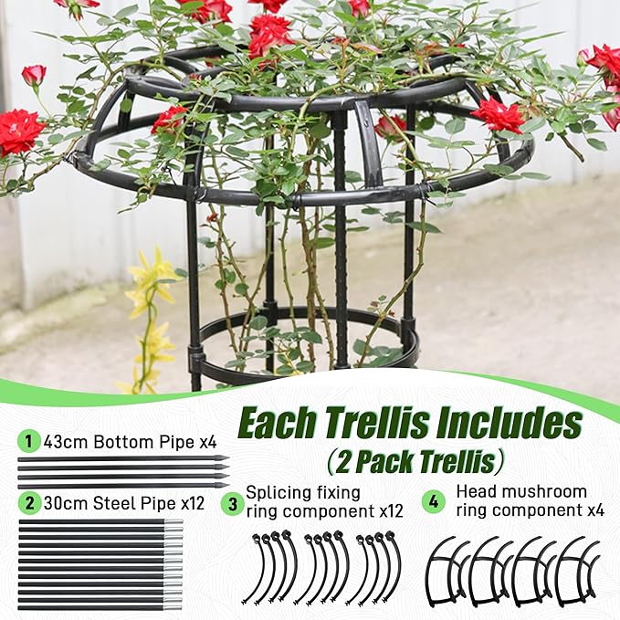 Garden Trellis for Climbing Plants Outdoor, 53 Inch Mushroom Top Trellis for - Image 4
