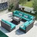 BULEXYARD 9 Pieces Highback Wicker Patio Furniture Set by BULEXYARDFURNITURE