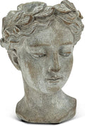 Abbott Collection Goddess Head Planter – Extra Small Cement Indoor and Outdoor by AbbottCollection